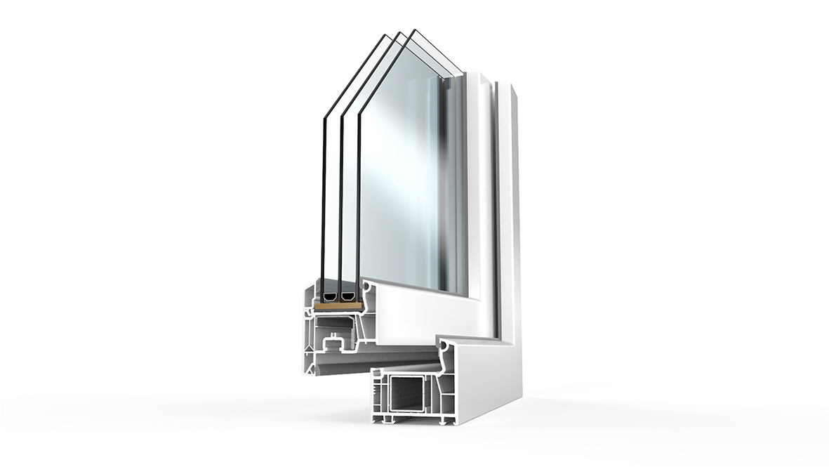 Imagen orientativa del sistema VEKA SOFTLINE 76; confirmar la sección ofertada